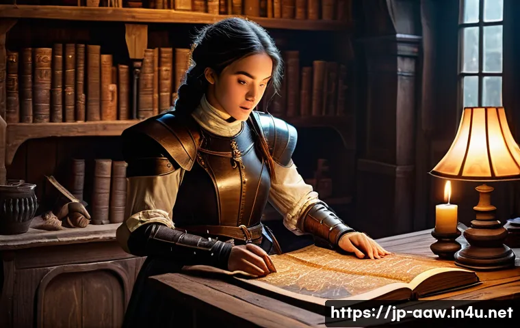 아키에이지 특수 퀘스트 클리어법 - **Prompt:** A brave female adventurer, dressed in practical yet stylish leather armor with intricate...